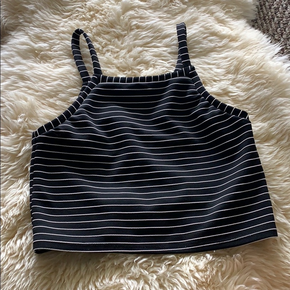 Topshop Striped Crop Top